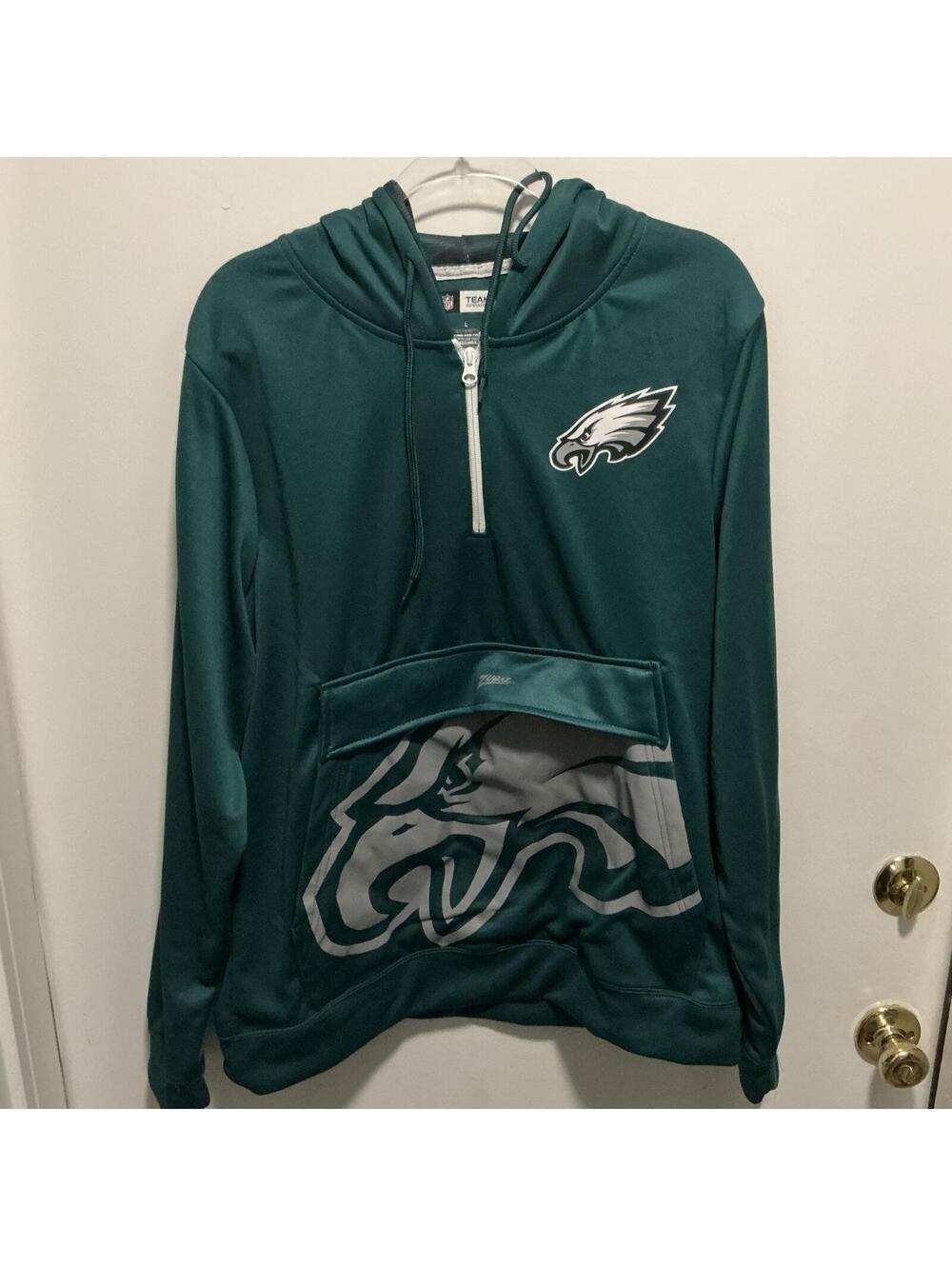 Philadelphia Eagles Green Pullover Hoodie Sweatshirt Large New $150